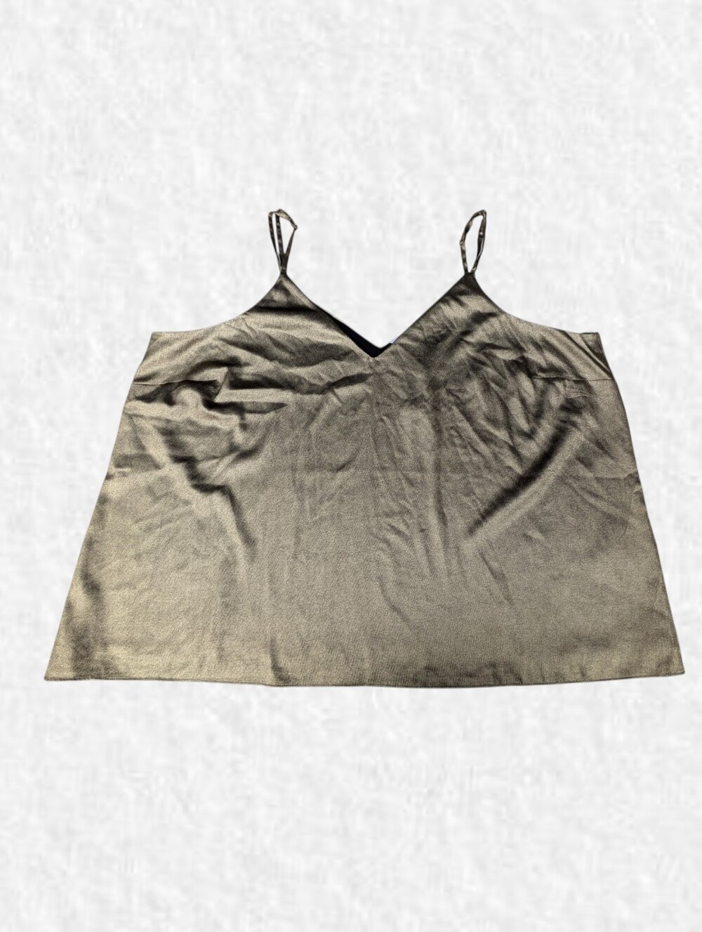 AdditionElle NEW Plus Size 3x: Metallic Gold Spaghetti-Strap Cami Top - Picture 2 of 5